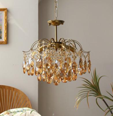 China European Style E14 Home Decor Lamp Holder Retro Pendant Lamp Led K9 Crystal Chandelier Light for sale