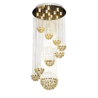 China Crystal Bead Chandelier Lighting Modern Hotel Indoor Luxury Large Pendant Light Crystal Chandelier for sale