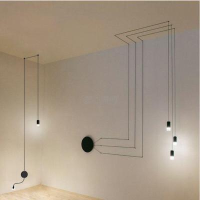 China European Nordic Minimalist Light Wireflow Lights Modern Graphite Hanging Pendant Lamp For Home Bar Restaurant for sale