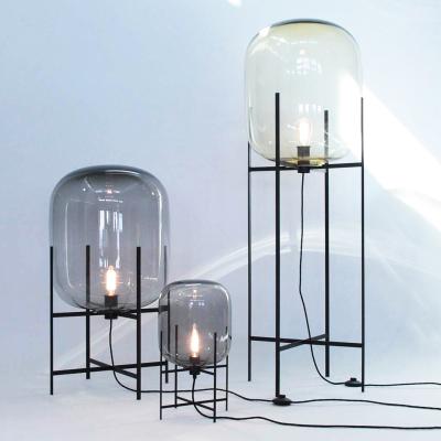 China Lighting Works Living Room Bedroom Nordic Personality Art Designer Lantern Glass Corner Floor Lamps For Living Room for sale