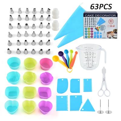 China Viable 63 PCS Cake Bakery Baking Set Tools For Beginner Adults Baking Sheets Bakeware Sets Baking Tool Kit for sale