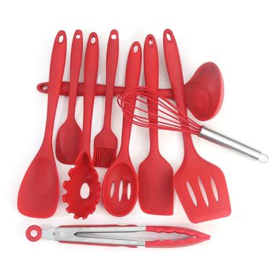 China Hot Selling Kitchen Tableware 10 Pcs Kitchen Accessories Silicone Viable Mazon Household Cooking Cooking Utensils Set for sale