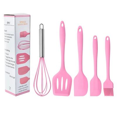 China High Quality Viable Hot Sale Kitchen Accessories Silicone Tools 5 Pcs In One Set Cooking Kitchen Utensils Set for sale