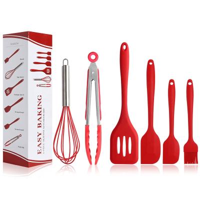 China Sustainable Hot Sale Kitchen Accessories Cooking Tools 6 Pcs In One Set Silicone Kitchen Utensils for sale