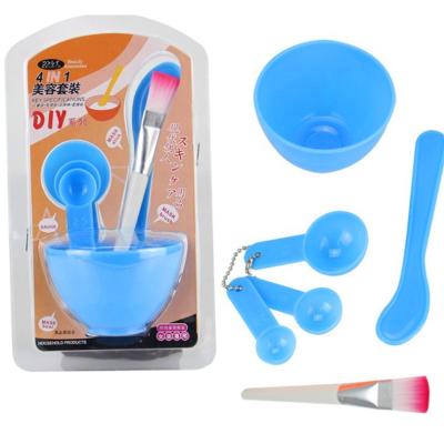 China New 6 Cosmetics In 1 DIY Face Beauty Tools Plastic Spoon Spatula Mask Mixing Bowl Set JH-0205 for sale