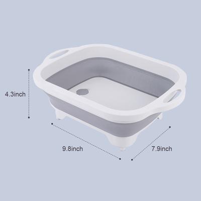 China Viable Multifunctional Collapsible Foldable Vegetable Basin Chopper Folding Basin Portable Storage Container Storage Container for sale