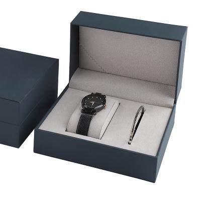 China Custom Leather Watch Box Band Logo Gift Packaging Cardboard Watch Wristband Box for sale