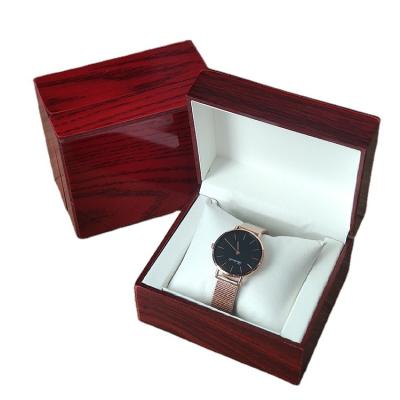 China Wooden Box Leather Watch Pillow Small Packaging Wooden Watch Box Luxury Wood for sale