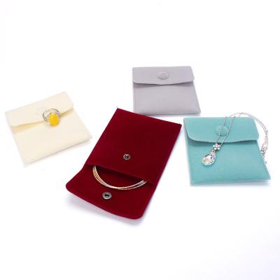 China Jewelry Pouch Bracelet Necklace Earring Ring Small Fabric Leather Suede Luxury High End Packaging Pouch for sale