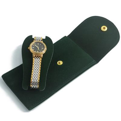 China Custom Logo Velvet Watch Storage Holder Gift Travel Watch Pocket Suede Factory Stock Packaging Luxury Jewelry Pocket Watch Wholesale for sale