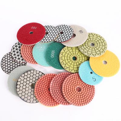 China Durable Resin Bond Flexible Diamond Polishing Pad 4 Inch 100mm For Concrete Granite Marble Stone for sale