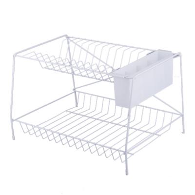 China Large Sustainable White Dish Rack With Drip Tray And Cart Kitchen Drying Rack Over Sink For Storage And Kitchen Organizzer for sale