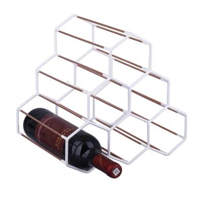 China Hot Selling Viable Amazon Kitchen Display Wine Rack Bottle Rack Storage and Organizer Simplicity Style Metal Home Wine Rack for sale