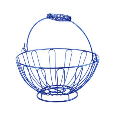 China Workable Round Wire Organizer Storage Fruit Basket Decor Metal OEM Customized Pcs Color Feature Display Fruit Packing Desktop Rack for sale