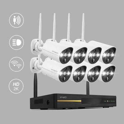 China Built-in Siren xmartO WPS3088 8CH 2K HD 1296/1080P Wireless Security Camera System with PIR Motion Detection, Night Vision, Two Way Audio for sale