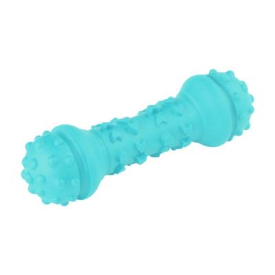 China Natural Rubber Dumbbell Design Viable Hard Dog Bone Chewing Toy Teeth Cleaning Indestructible Aggressive Chewer Toys for sale