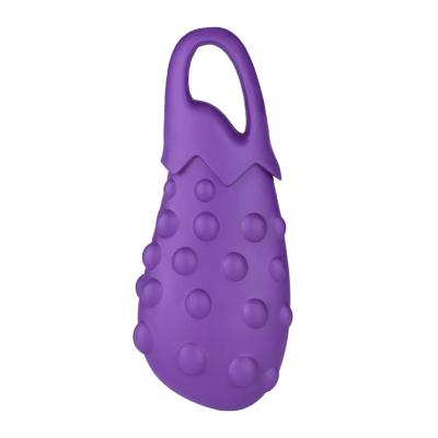 China Aubergine Design Viable Clean Teeth Puppy Novelty Natural Rubber Chew Toy Aggressive Chew Toy for sale