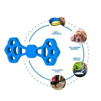 China Sustainable Dog Toy Interactive Bone Shaped Chew Tug from Natural Rubber Training Chewing Toy for Aggressive Dogs for sale