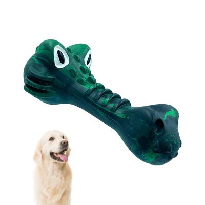 China Sustainable Crocodile shape design eco friendly natural rubber durable molar interactive dog toy for sale