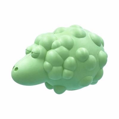 China Sustainable Non-toxic Natural Rubber Sheep Shaped Squeaky Chew Dog Teething Toy Resistant for Large Breed for sale