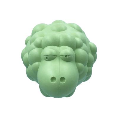 China Sustainable Natural Rubber Sheep Shaped Indestructible Dog Squeaky Chewing Design Toy Teeth Cleaning For Aggressive Chewers for sale