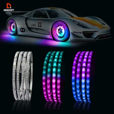 China Wholesale Price 4pc Ip68 RGB Waterproof Ring Led Car Wheel Lights Smartest From Automobile Factory for sale