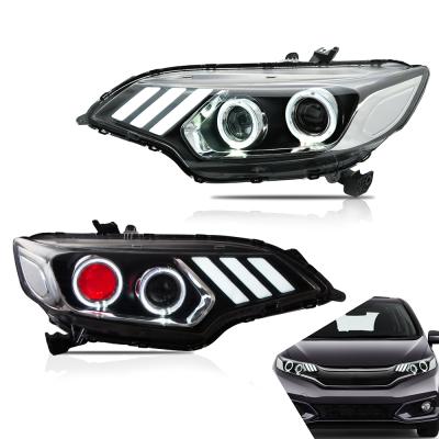 China Headlight Assembly For Honda Fit/Jazz 2014-UP LED DRL Headlight With Turn Signal Dual Beam Moving Lens Demon Eyes Fit Car Accessories for sale