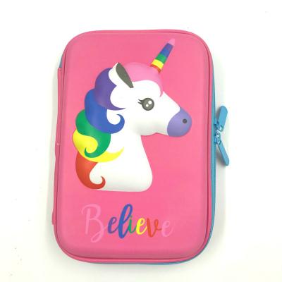 China 202007 Customized Molded Large Kids Eva Pencil Case 3D Unicorn Cartoon Pen Storage EVA Bag Zipper Manufacturers 202007 from Smiggle for sale