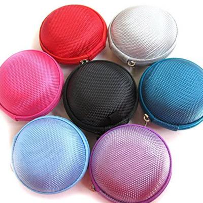 China Waterproof Shockproof Dustproof Custom Small MOQ RTS Round Durable EVA Carrying Tangle Free Earphone Earbud Cases for Small Items for sale