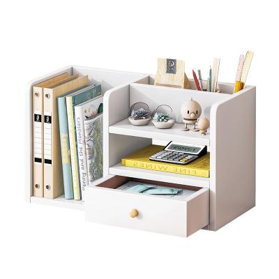 China Space Saving Modern Detachable Universal Efficient Desktop Storage New Product Wooden Shelf for Home Office for sale