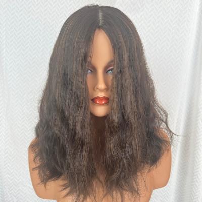 China Other Dark Brown 4X4 Natural Jewish Kosher Swiss Lace Low Wave Hair Topper 100% Surprising RX Human Hair Wig for sale