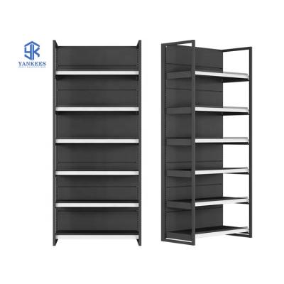 China Double Sided Store Racks Supermarket Shelves Shelf Display Rack Customized Metallic Supermarket Shelves for sale