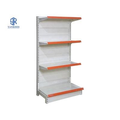 China Double Sided Supermarket Shelves Display Stand Custom Metal Retail Store Portable Commercial Display Rack for sale