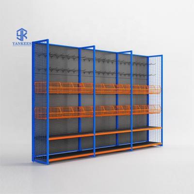 China Wholesale Foshan Double Sided Factory Supermarket Gondola Rack Shelf and Sale Peg Food System Snack Grocery Shelf Display Stands for sale