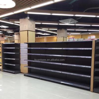 China Modern Double Sided Fashion Cosmetic Store Display Shelves Cosmetic Display Cabinet Stands Stainless Steel for sale