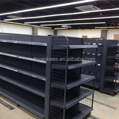 China Double Sided Grocery Rack Equipment Cooler Shelf Factory Used Grocery Convenience Retail Steel Shelves for sale