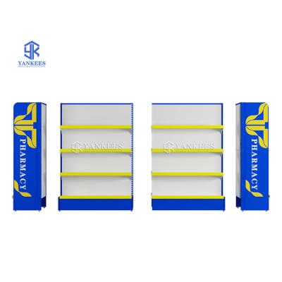 China Wholesale High Quality Double Sided Tempered Store Shelves For Modern Pharmacy OEM for sale