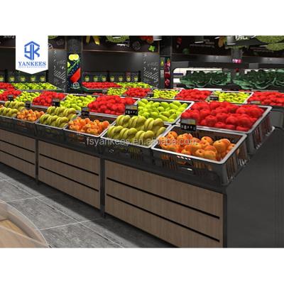 China Double Sided Supermarket Store Display Shelves Shelves Vegetable And Fruit Rack for sale