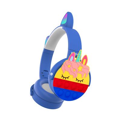 China Custom Design Soft Headphone Earbuds Unicorn Pop New He Headphones Radio For Kids Babies for sale