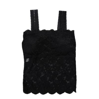 China Beautiful QUICK DRY back lace camisole women with anti-light pad chest lift up strapless bra for sale