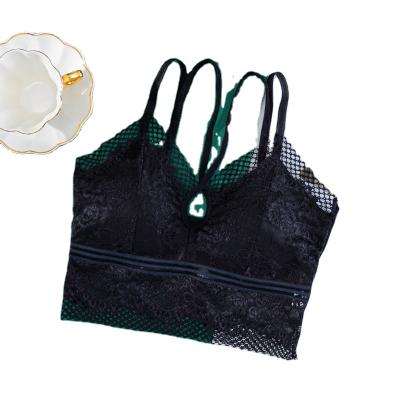 China QUICK DRY Lace Beauty Back Strap Vest Chest Pad Wrap Gathering Bra No Steel Ring Bra Women for sale