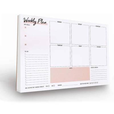 China Self Adhesive Weekly Planner Pad To Do Notepads Logo Printed Desk Planning Custom List Tear Off Pad With Magnetic Weekly Schedule Notepad for sale