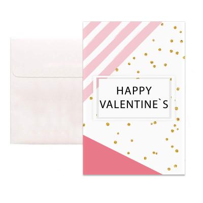 China Europe Custom Wholesale Romantic Happy Valentines Day Love Greeting Cards Bulk Cards With Envelopes for sale