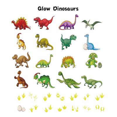 China Remoable Glue New Design Custom Stickers For Room Walls Glow In The Dark Dinosaur Animal Stickers And Decals For Kids Room Cartoon for sale