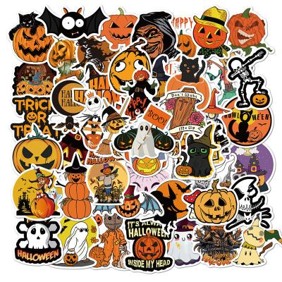 China Waterproof+Eco-friendly Wholesale 50 PCS Funny Vinyl Halloween Stickers For Home Decoration Water Bottle Teens Kids Laptop Waterproof Stickers album for sale