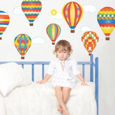 China Hot Recyclable Air Balloon Stickers For Bedroom Walls Removable Reusable Adhesive Fabric Customized Recyclable 4 Color For 15-30 Days for sale