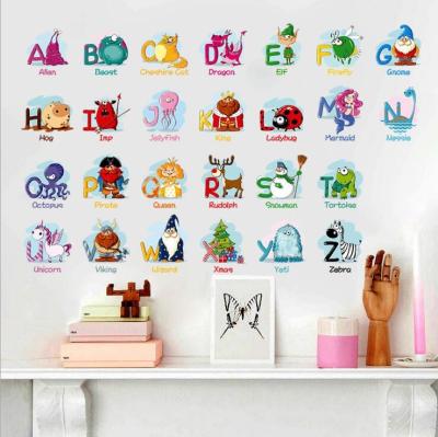 China Myway Recyclable Hot Sales ABC Alphabet Baby Room Decoration Animals Educational Wall Stickers for sale