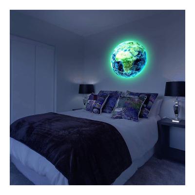 China Reusable Luminous 3D Wall Stickers Earth Glow in the Dark Removable Adhesive Wall Stickers Decals Kids Room Decor for sale