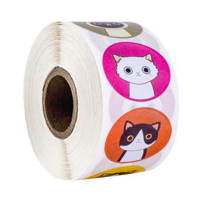 China Funny Animal Barcode Stickers Roll Farm Package Sealing Label Classic Cute Waterproof Cool School Kid Stickers Reward for sale