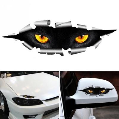 China Custom Sticker Waterproof+Eco-friendly 3D Cat Eyes Peeking Car Decal Peeking Sticker Design Monster Peeking For Car for sale